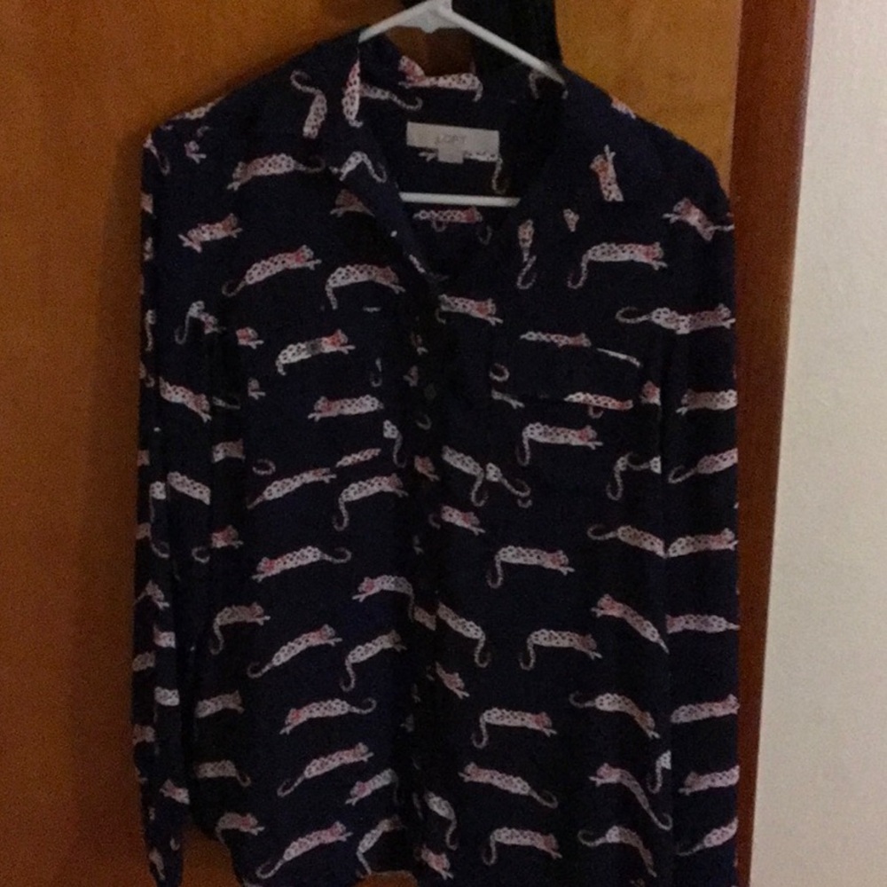 Loft cheetah blouse